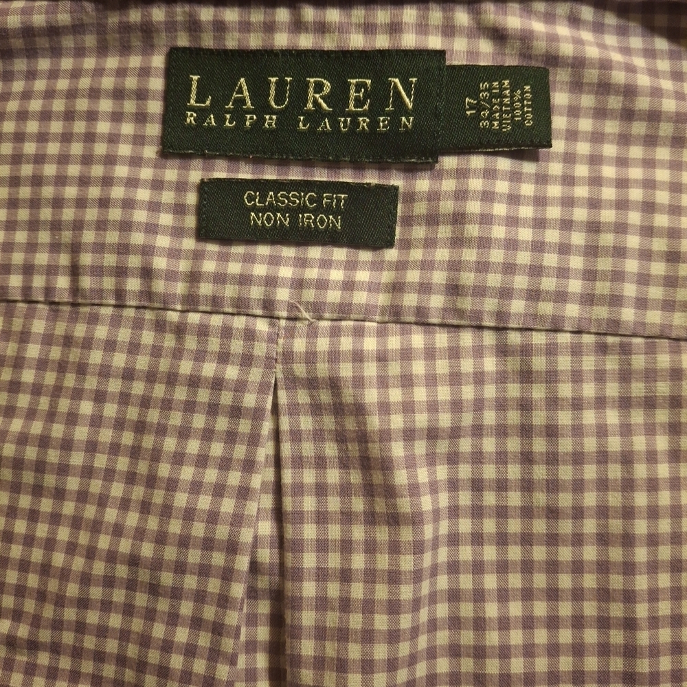 Lauren Ralph Lauren Men's Lavender Checkered Shirt